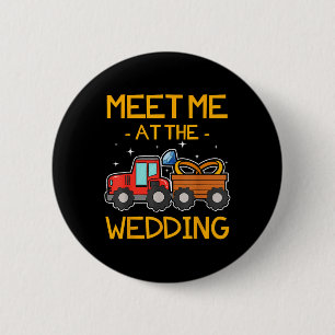 Hochzeitsring Traktor Bride Groom Empfang Button