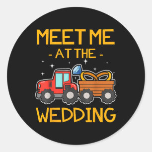 Hochzeitsring Traktor Bride Groom Empfang Runder Aufkleber