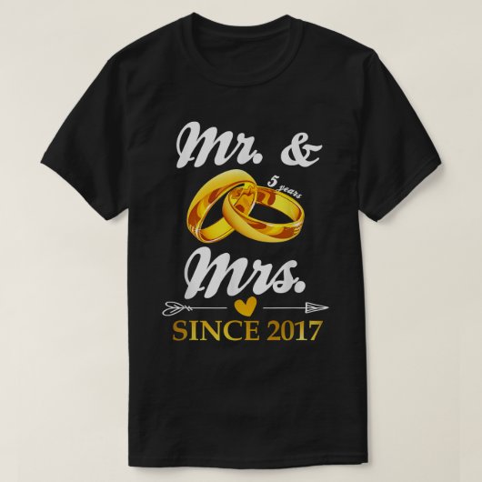 Hochzeitsring Verheiratet Mr. & Mrs. T-Shirt (Design vorne)