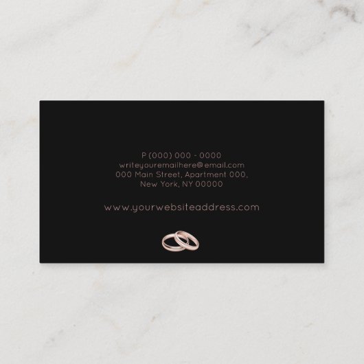 Hochzeitsring Visitenkarte (Rückseite)