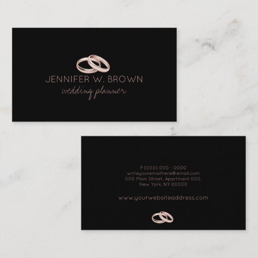 Hochzeitsring Visitenkarte (Vorne/Hinten)