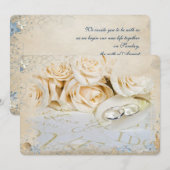 Hochzeitsringe auf Rose Einladung (Vorne/Hinten)