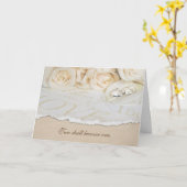 Hochzeitsringe auf Rose Karte (Gelbe Blume)