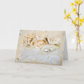 Hochzeitsringe auf Rose Karte (Gelbe Blume)