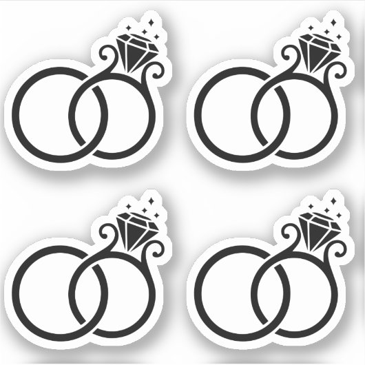 Hochzeitsringe Aufkleber (Vorderseite)