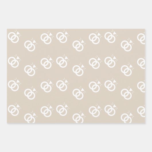 Hochzeitsringe Geschenkpapier Set (Vorderseite)