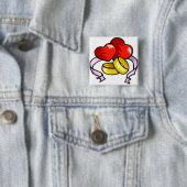 Hochzeitsringe im Herzen Button (Beispiel)