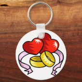 Hochzeitsringe im Herzen Schlüsselanhänger (Vorderseite)