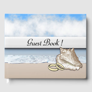 Hochzeitsringe im Strand-Thema Gästebuch