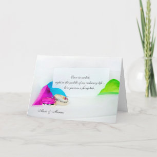 Hochzeitsringe mit Rose-Blättern Karte