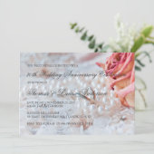 Hochzeitsringe Perlen 30. Hochzeitstag Einladung (Stehend Vorderseite)