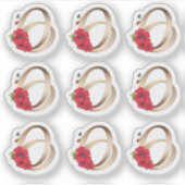 Hochzeitsringe, Ringe, Gold, Liebe, Vintag Aufkleber (Vorderseite)