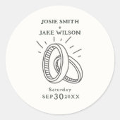 Hochzeitsringe Runder Aufkleber (Vorderseite)