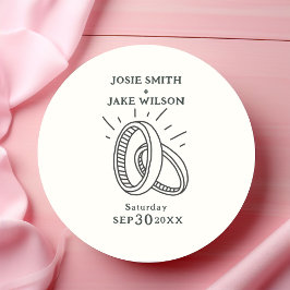 Hochzeitsringe Runder Aufkleber