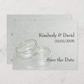 Hochzeitsringe Save the Date Karte (Silber) (Vorne/Hinten)