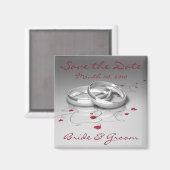 Hochzeitsringe speichern die Datumsmagnete Magnet (Vorderseite/Rückseite)