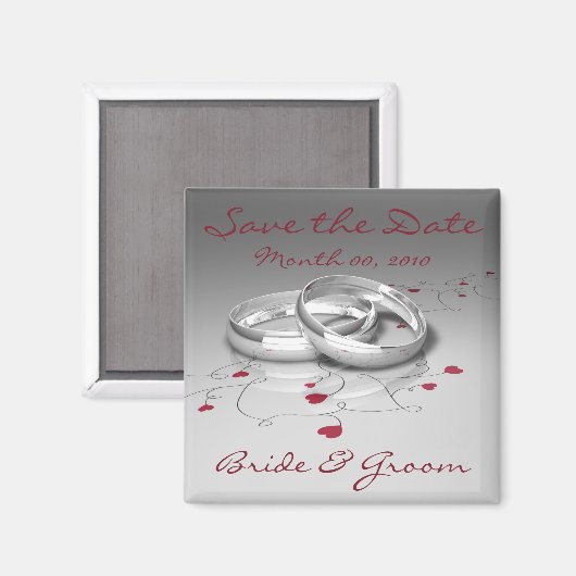 Hochzeitsringe speichern die Datumsmagnete Magnet (Vorderseite/Rückseite)