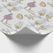 Hochzeitsringe und Champagner Geschenkpapier (Ecke)