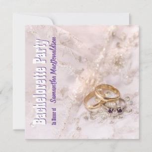 Hochzeitsringe und Junggeselinnen-Abschied Einladung