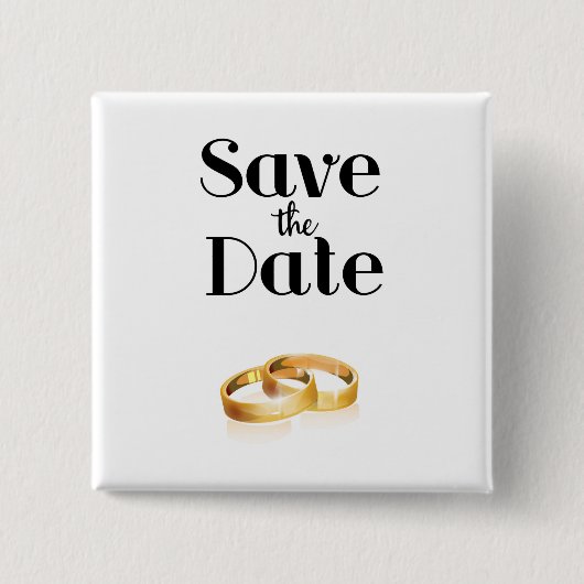 Hochzeitsringe zum Merken des Datums Button (Vorderseite)