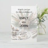 Hochzeitsrings Blumenhochzeit Einladung (Stehend Vorderseite)