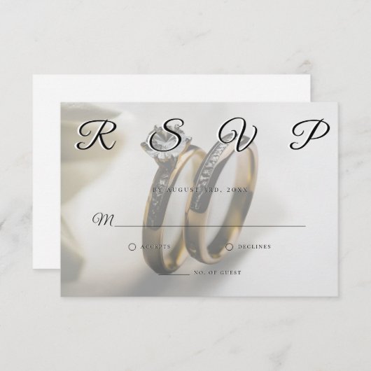 Hochzeitsrings Einfache elegante Minimalistische R RSVP Karte (Vorne/Hinten)