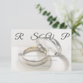 Hochzeitsrings Elegante Minimalistische RSVP-Karte RSVP Karte (Stehend Vorderseite)