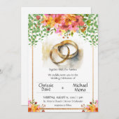 Hochzeitsrings Elegante White Wedding Einladung (Vorne/Hinten)