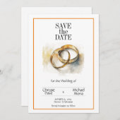Hochzeitsrings Elegante White Wedding Save The Date (Vorne/Hinten)