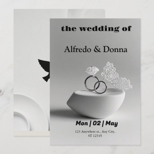 Hochzeitsrings Feiertagskarte (Vorne/Hinten)