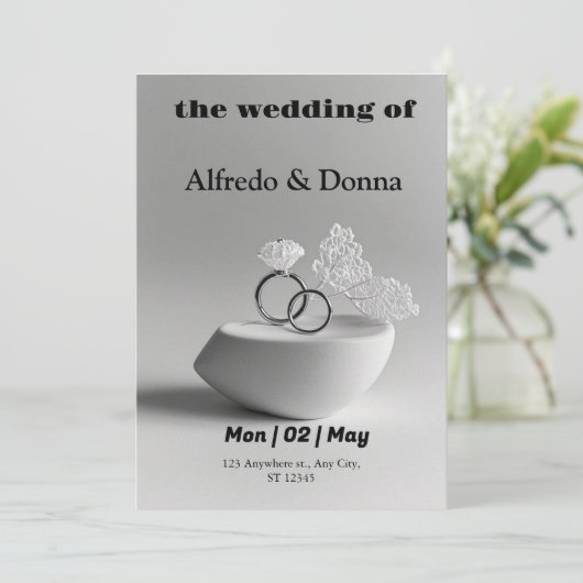 Hochzeitsrings Feiertagskarte (Stehend Vorderseite)