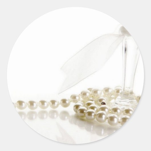 Hochzeitsrings Hochzeitsperlen Runder Aufkleber (Vorderseite)