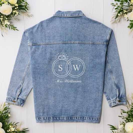 Hochzeitsrings Monogram Personalisiert Jeansjacke