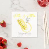 Hochzeitsrings Personalisiert Serviette (Beispiel)