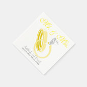 Hochzeitsrings Personalisiert Serviette (Ecke)