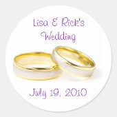 Hochzeitsrings Runder Aufkleber (Vorderseite)