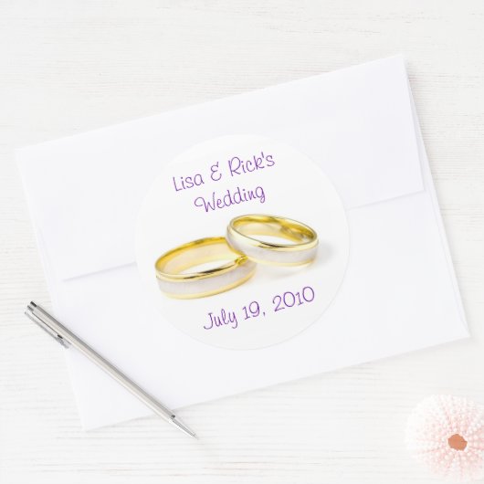 Hochzeitsrings Runder Aufkleber (Umschlag)