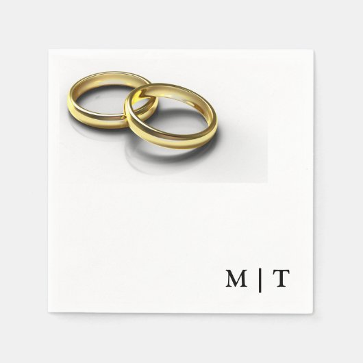 Hochzeitsrings Wedding Paper Napkin Serviette (Vorderseite)