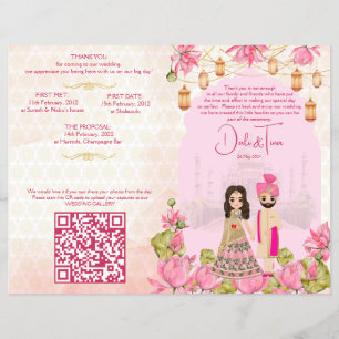 Hochzeitsrituale Hindu Programm Rosa Lotus Flyer