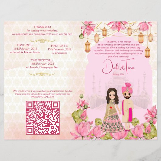 Hochzeitsrituale Hindu Programm Rosa Lotus Flyer (Vorne)
