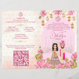 Hochzeitsrituale Hindu Programm Rosa Lotus Flyer