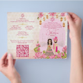 Hochzeitsrituale Hindu Programm Rosa Lotus Flyer (Hand)