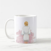 Hochzeitsrobe Rosa Zukunft mrs Monogramm Kaffeetasse (Links)