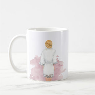Hochzeitsrobe Rosa Zukunft mrs Monogramm Kaffeetasse