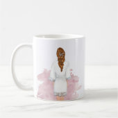 Hochzeitsrobe Rosa Zukunft mrs Monogramm Kaffeetasse (Links)