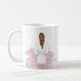 Hochzeitsrobe Rosa Zukunft mrs Monogramm Kaffeetasse
