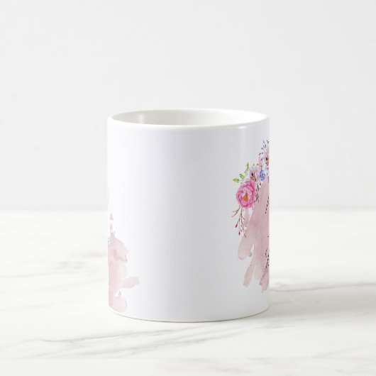 Hochzeitsrobe Rosa Zukunft mrs Monogramm Kaffeetasse (Mittel)