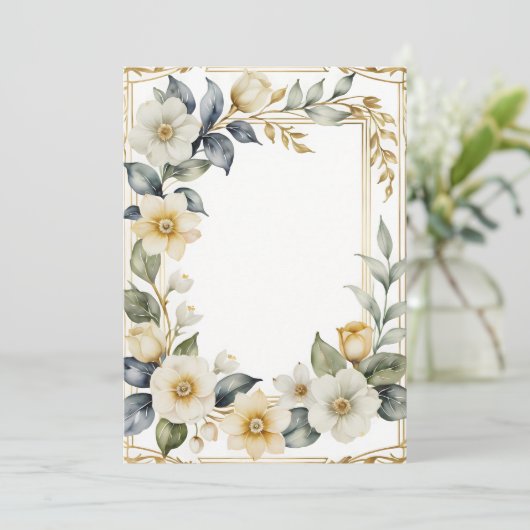 Hochzeitsromantik Einladung (Stehend Vorderseite)