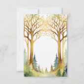 Hochzeitsromantik Rahmen Wald Gold grün Einladung (Vorderseite)