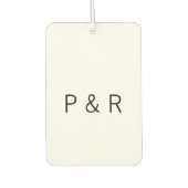 Hochzeitsromantikpartner ergänzen Anfangsbuchstabe Autolufterfrischer (Vorderseite)